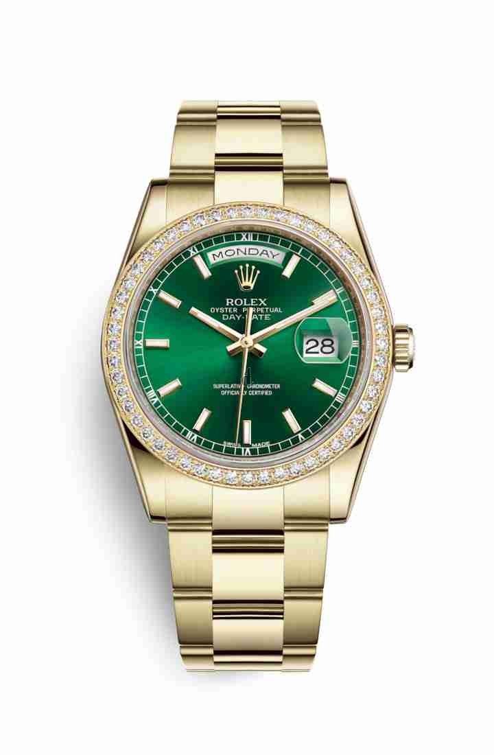 Rolex Day-Date 36 yellow gold 118348 Green Dial