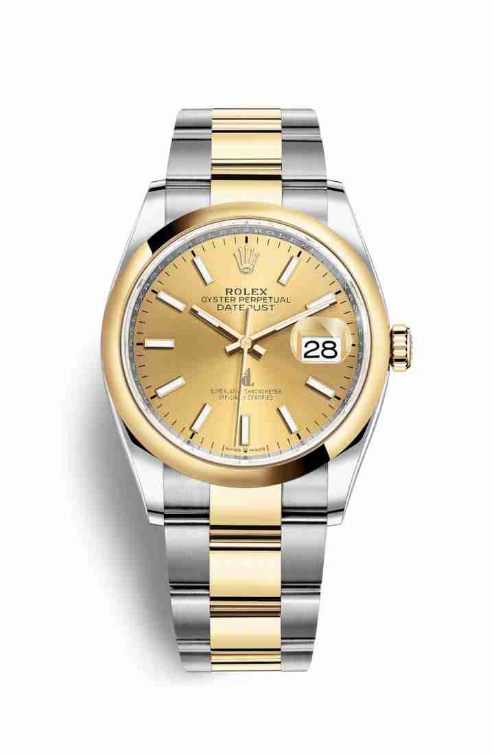 Rolex Datejust 36 Yellow Rolesor Oystersteel yellow gold 126203 Champagne-colour Dial