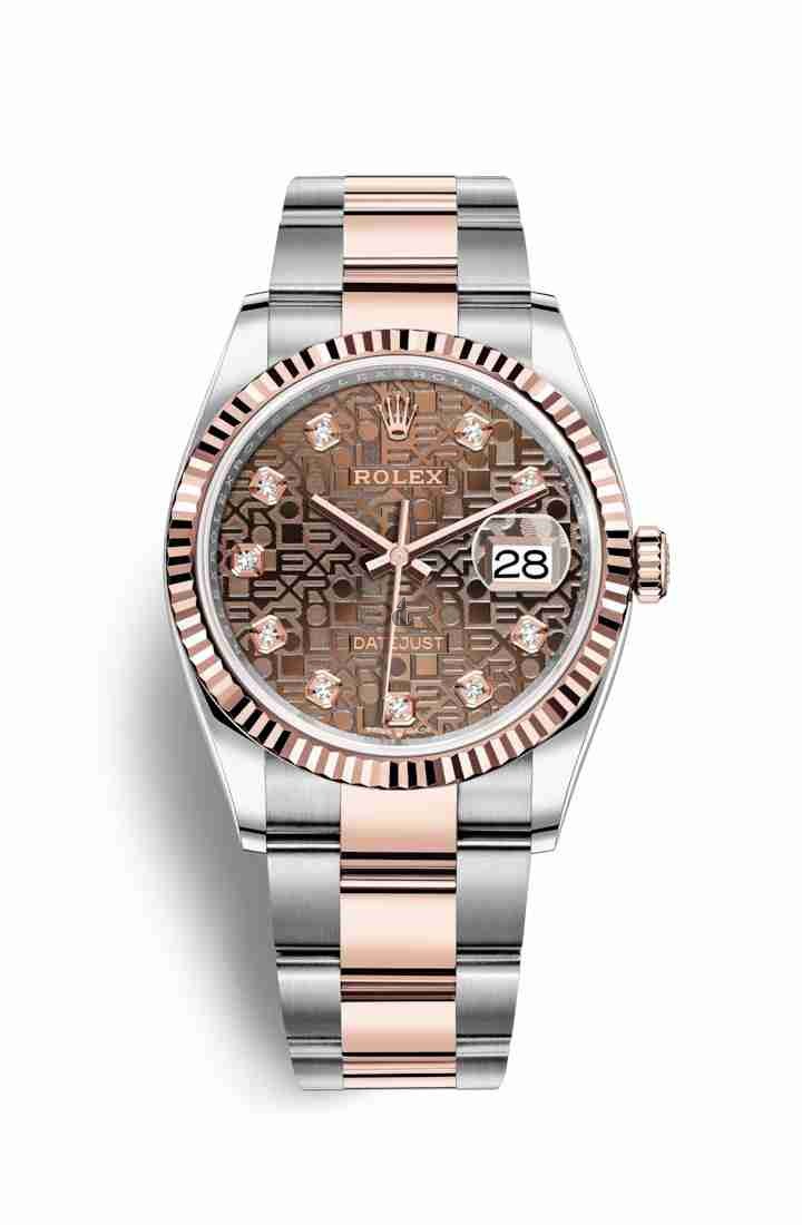 Rolex Datejust 36 Everose Rolesor Oystersteel Everose gold 126231 Chocolate Jubilee design set diamonds Dial