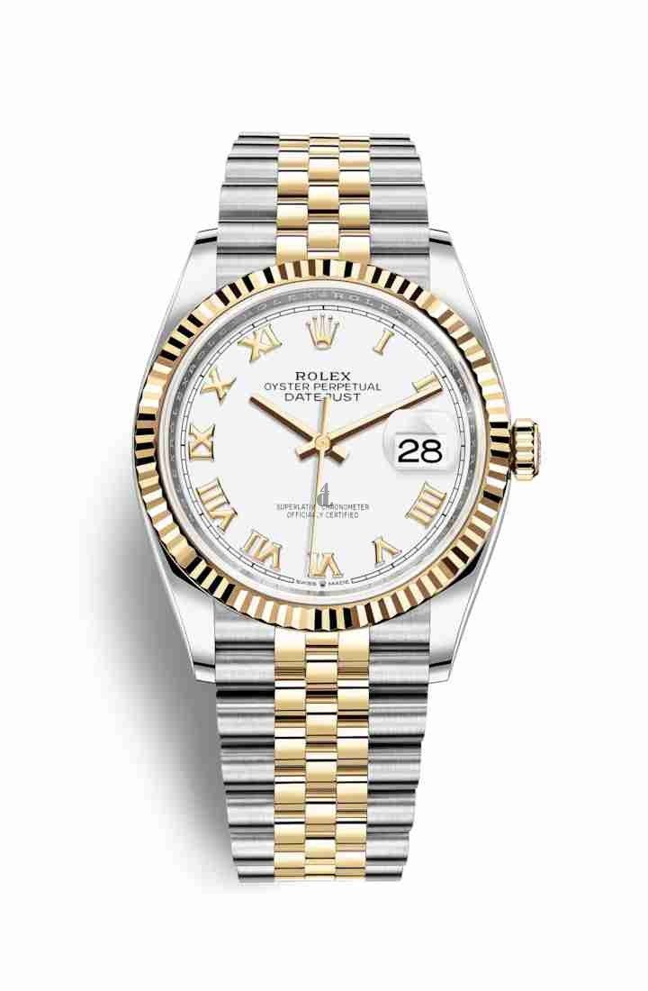 Rolex Datejust 36 Yellow Rolesor Oystersteel yellow gold 126233 White Dial