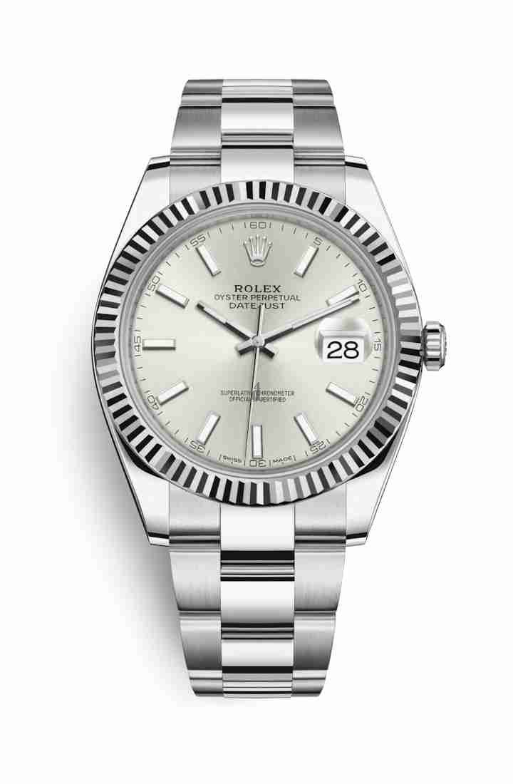 Rolex Datejust 41 White Rolesor Oystersteel white gold 126334 Silver Dial
