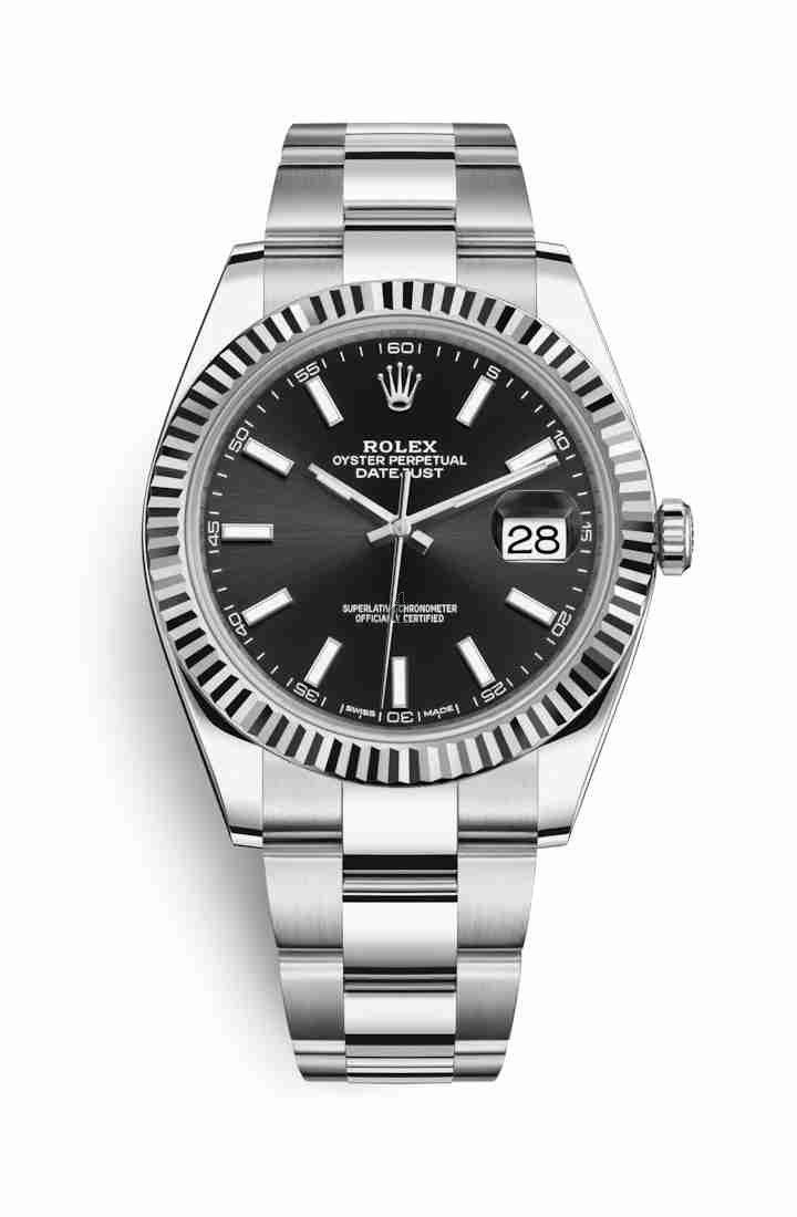 Rolex Datejust 41 White Rolesor Oystersteel white gold 126334 Black Dial