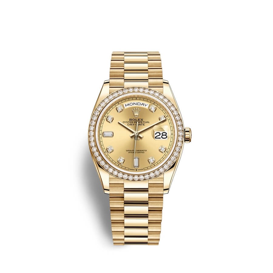 Rolex Day-Date 36 18 ct yellow gold M128348RBR-0008 watch replica