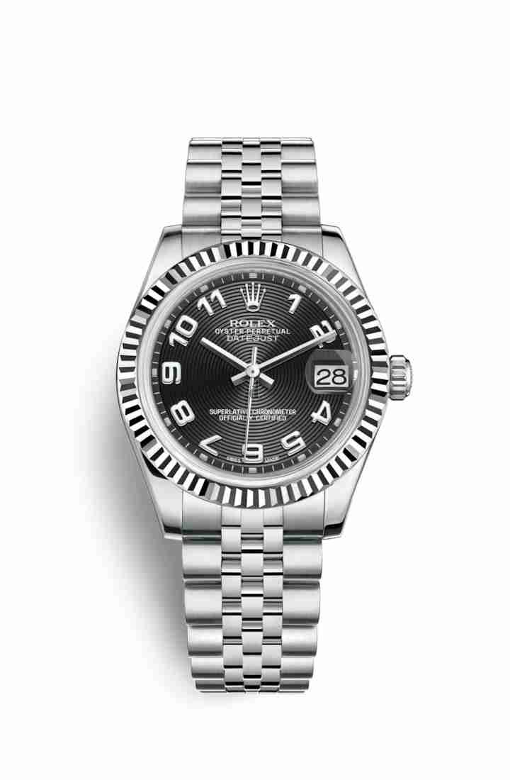 Rolex Datejust 31 White Rolesor Oystersteel white gold 178274 Black Dial