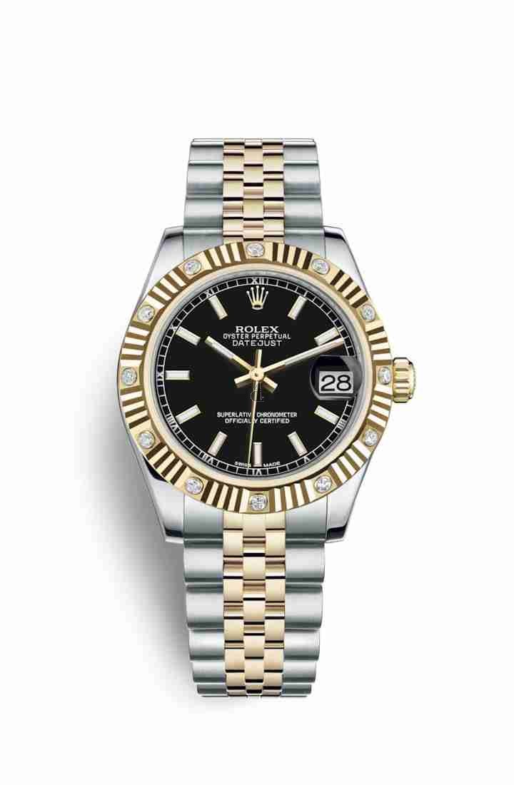 Rolex Datejust 31 Yellow Rolesor Oystersteel yellow gold 178313 Black Dial