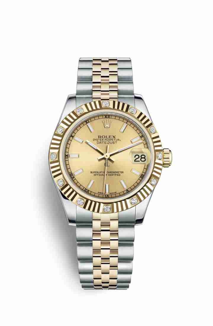 Rolex Datejust 31 Yellow Rolesor Oystersteel yellow gold 178313 Champagne-colour Dial