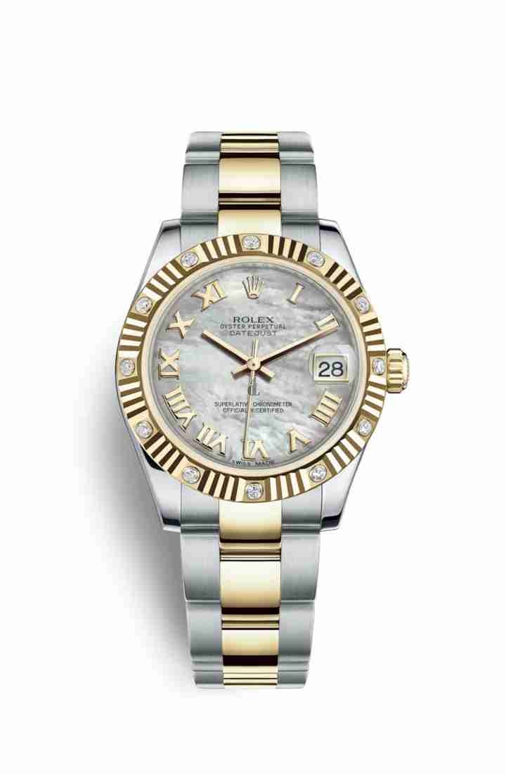 Rolex Datejust 31 Yellow Rolesor Oystersteel yellow gold 178313 White mother-of-pearl Dial