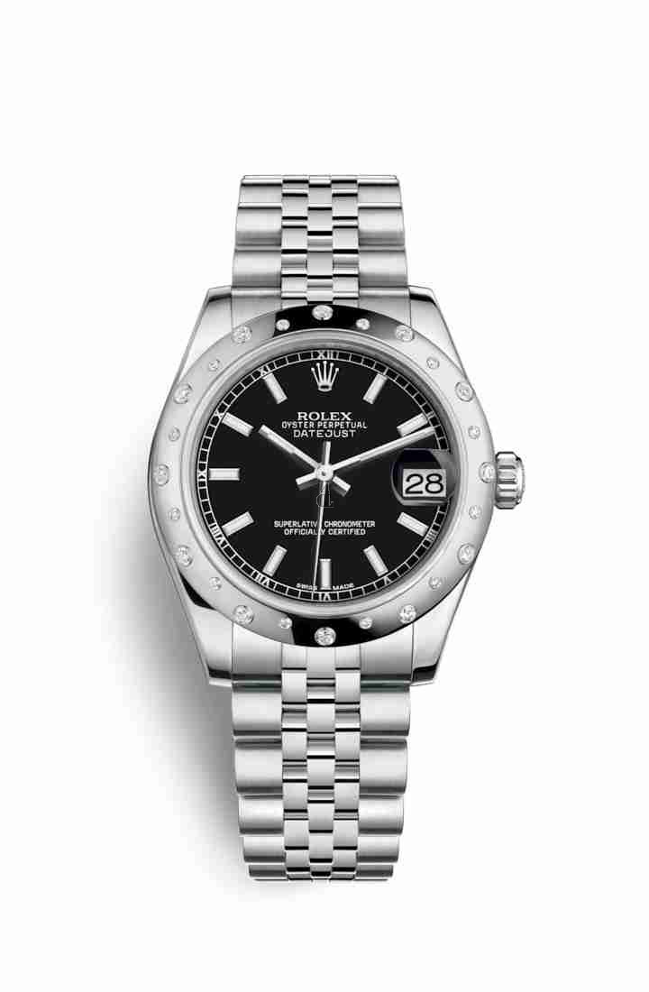 Rolex Datejust 31 White Rolesor Oystersteel white gold 178344 Black Dial