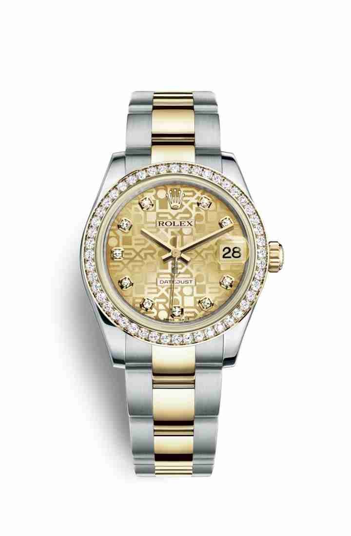 Rolex Datejust 31 Yellow Rolesor Oystersteel yellow gold 178383 Champagne-colour Jubilee design set diamonds Dial