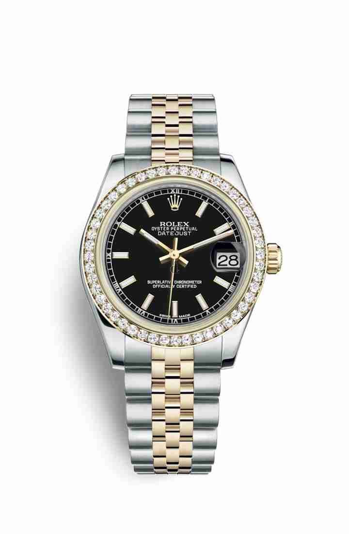 Rolex Datejust 31 Yellow Rolesor Oystersteel yellow gold 178383 Black Dial