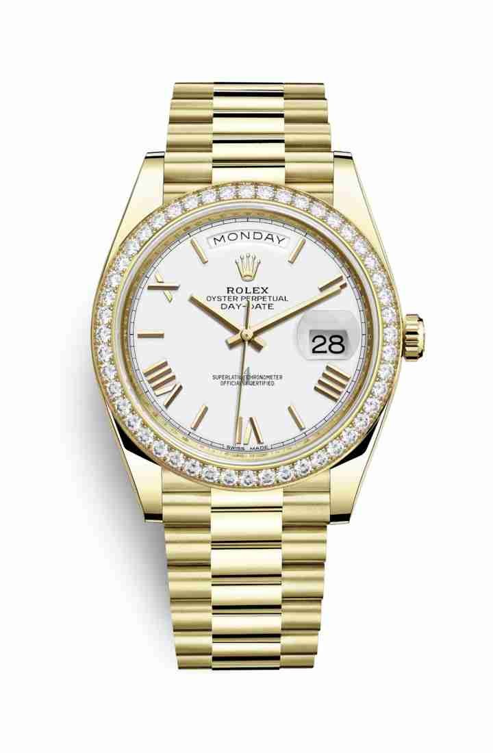 Rolex Day-Date 40 yellow gold 228348RBR White Dial