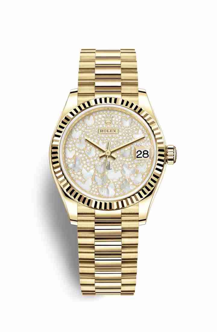 Rolex Datejust 31 yellow gold 278278 Paved mother-of-pearl butterfly Dial