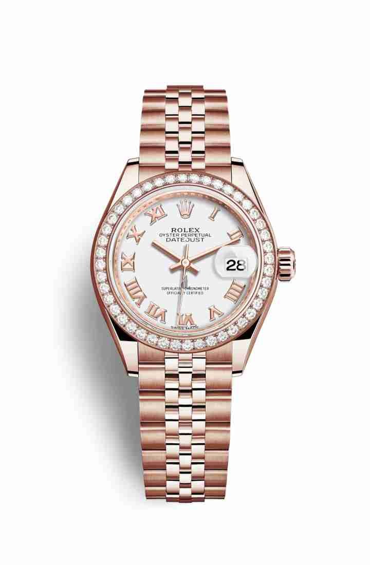 Rolex Datejust 28 Everose gold 279135RBR White Dial