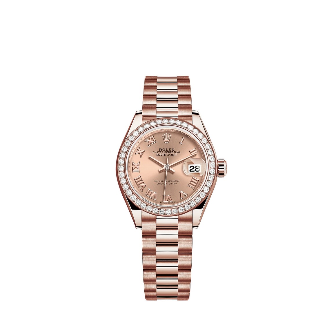 fake Rolex Lady-Datejust 18 ct Everose gold M279135RBR-0027 Watch