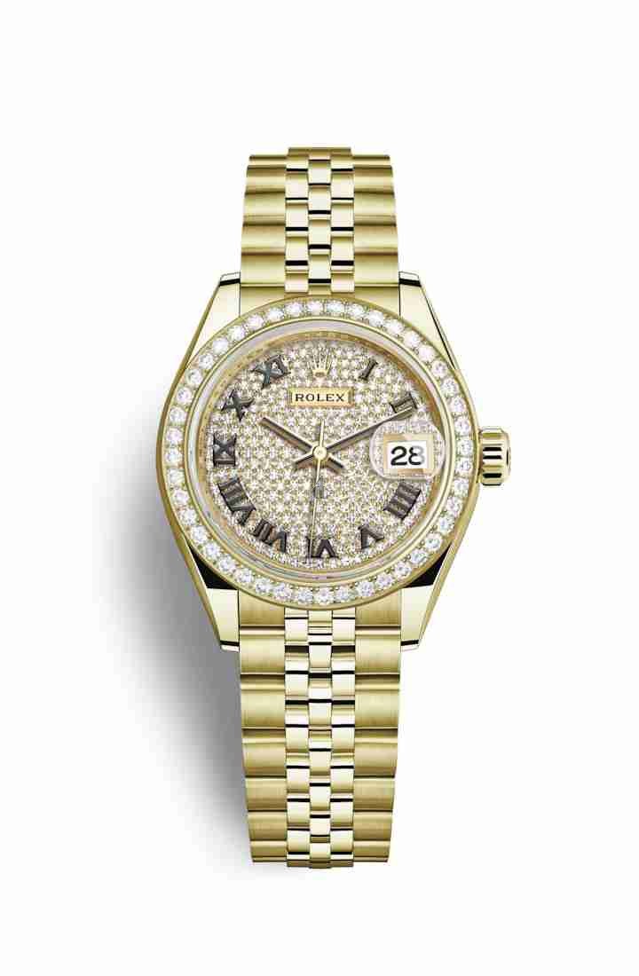 Rolex Datejust 28 yellow gold 279138RBR Diamond-paved Dial