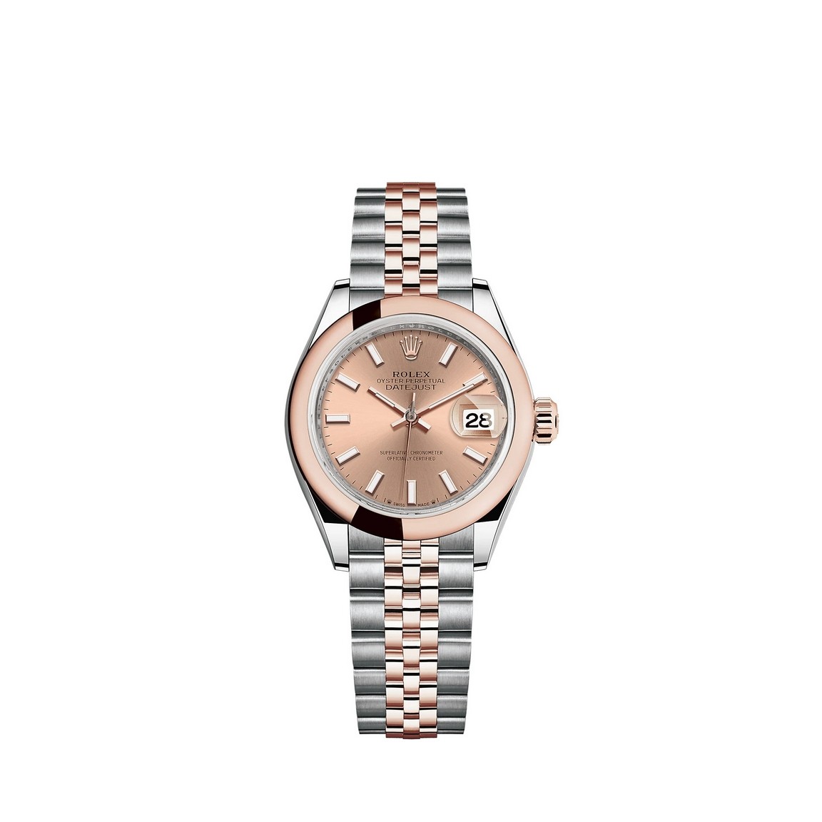 fake Rolex Lady-Datejust Rolesor combination of Oystersteel 18 ct Everose gold M279161-0023