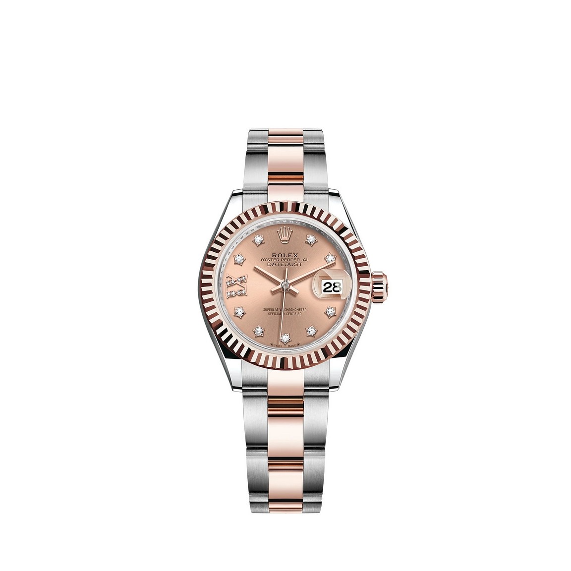fake Rolex Lady-Datejust Everose Rolesor Oystersteel 18 ct gold M279171-0028 Watch