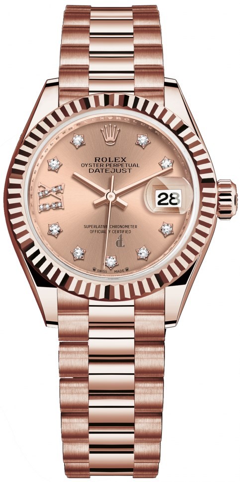 fake Rolex Lady-Datejust Watch 18 ct Everose gold - M279175-0029