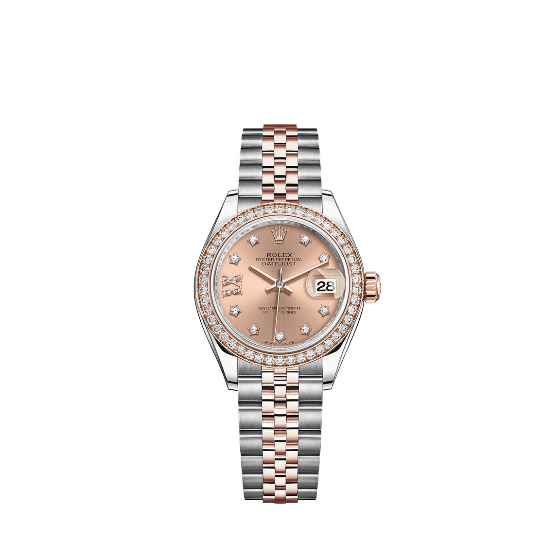 fake Rolex Lady-Datejust Oystersteel and 18 ct Everose gold M279381RBR-0027