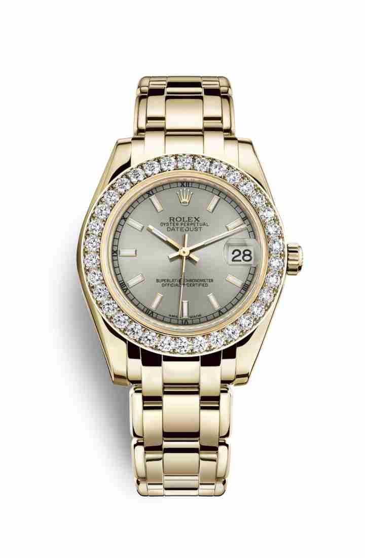 Rolex Pearlmaster 34 yellow gold 81298 Silver Dial