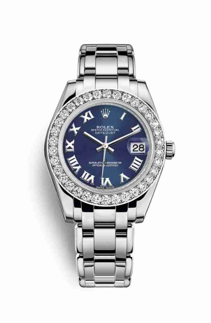 Rolex Pearlmaster 34 white gold 81299 Blue Dial