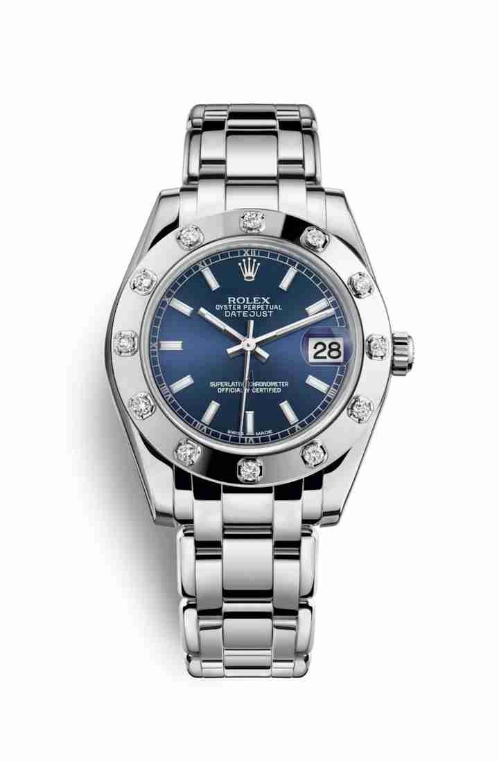 Rolex Pearlmaster 34 white gold 81319 Blue Dial