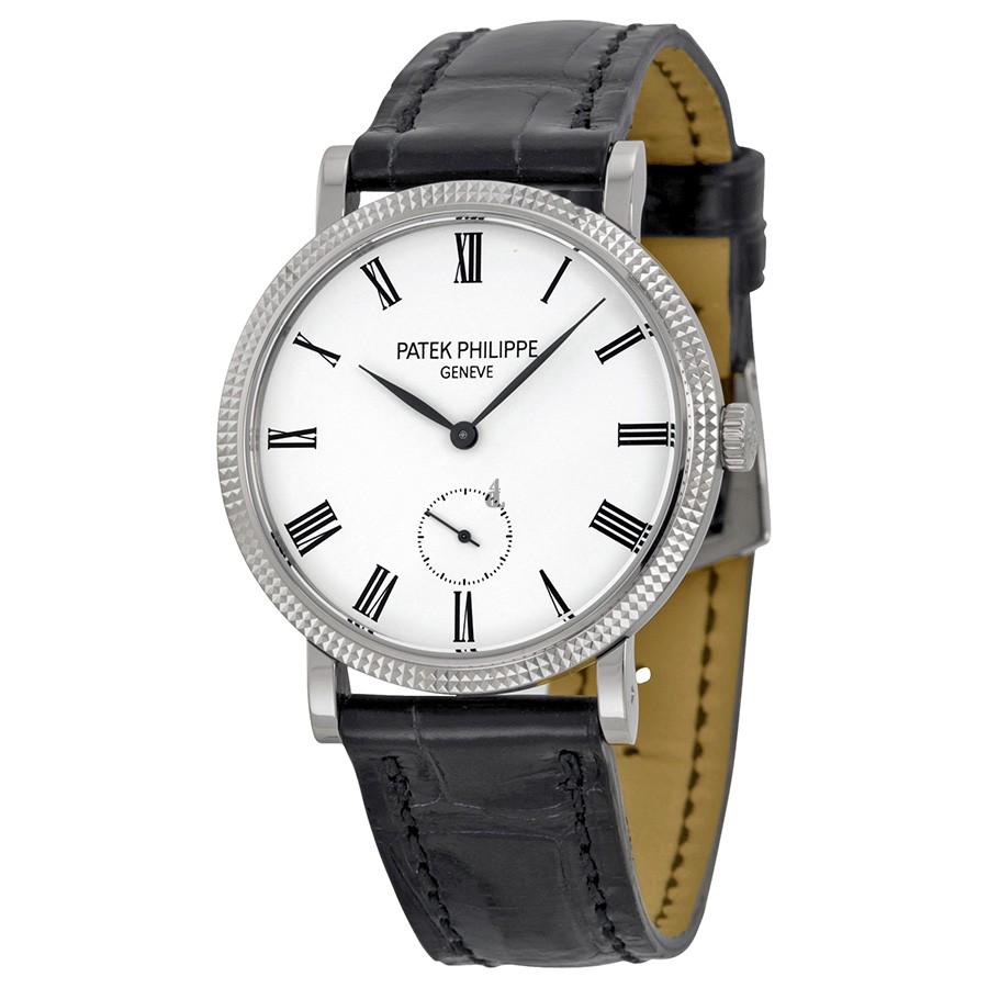 Fake Patek Philippe Calatrava 31mm Mechanical White Dial Men's Watch 7119G-010