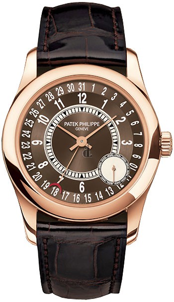 Fake Patek Philippe Calatrava Brown Dial 18K Rose Gold Men's Watch 6000R-001