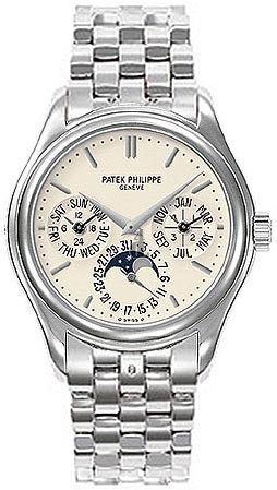 Fake Patek Philippe Calatrava Perpetual Calendar 18kt White Gold Men's Watch 5136-1G