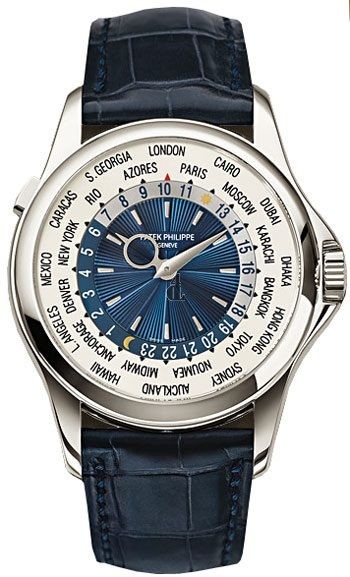 Fake Patek Philippe Complications Automatic GMT Blue and Dial Men's Watch 5130P-020