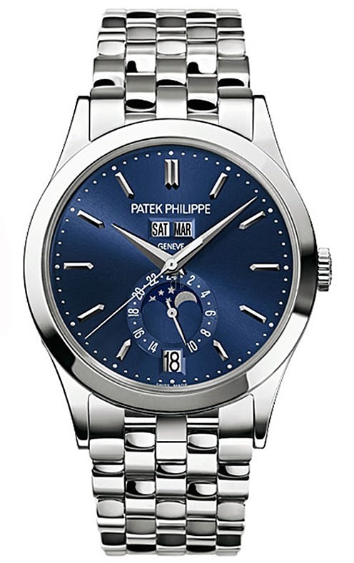 Fake Patek Philippe Complications Blue Dial 18k White Gold Men's Watch 5396-1G