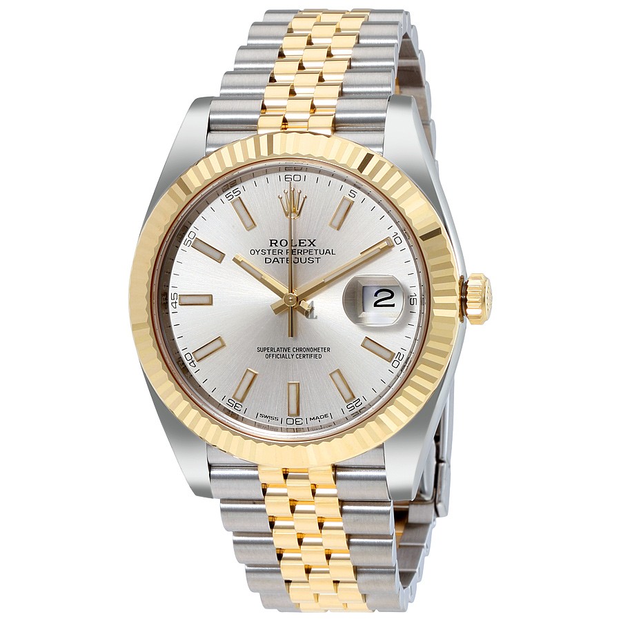 imitation Rolex Datejust 41 126333SSJ Silver Dial Steel and 18K Yellow Gold Jubilee Watch