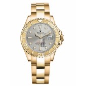 Fake Rolex Yacht-Master Yellow Gold Gray dial Ladies Watch 169628 G.