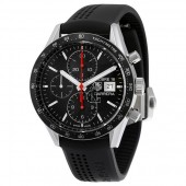 Tag Heuer Carrera Chronograph Automatic Black Dial Black Rubber Men's Watch CV201AK.FT6040 fake.