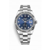 Rolex Datejust 41 White Rolesor Oystersteel white gold 126334 Blue set diamonds Dial