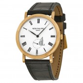 Fake Patek Philippe Calatrava White Dial 18kt Rose Gold Men's Watch 5119R