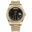 Fake Rolex Day Date II President Yellow Gold Black wave dial 218348 BKWAP.
