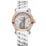 fake Chopard Happy Sport 30 MM Rose Gold Bezel White Dial 278590-6001