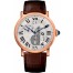 AAA quality Rotonde de Cartier Silver Dial GMT 18kt Pink Gold Mens Watch W1556240 replica.