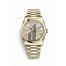 Rolex Day-Date 36 yellow gold 118208 White mother-of-pearl diamond paved Dial