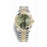 Rolex Datejust 36 Yellow Rolesor Oystersteel yellow gold 126203 Olive green set diamonds Dial