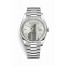 Rolex Day-Date 40 Platinum 228396TBR Silver stripe motif Dial