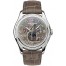 Fake Patek Philippe Black Mother of Pearl Dial 18kt White Gold Brown Leather Automatic Diamond Ladies Watch 4936G-001