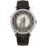 Fake Patek Philippe Brown and Ivory Dial 18kt White Gold Diamond Brown Leather Ladies Watch 7130G-001