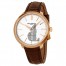 Fake Patek Philippe Calatrava Silver Dial 18k Rose Gold Brown Leather Men's Watch 5123R-001
