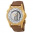 Fake Patek Philippe World Time Silver Dial 18kt Yellow Gold Brown Leather Men's Watch 5130J